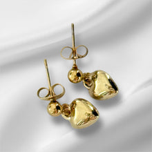 Load image into Gallery viewer, Golden Heart Whisper Earrings