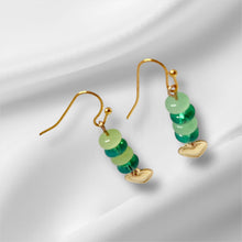 Load image into Gallery viewer, Emerald Heart Dangle Earrings