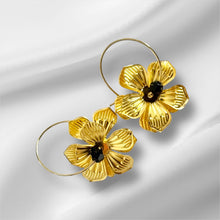 Load image into Gallery viewer, Midnight Blossom Hoops