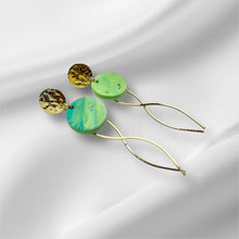 Load image into Gallery viewer, Mint Wave Flow Drop Earrings