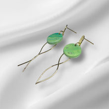 Load image into Gallery viewer, Mint Wave Flow Drop Earrings
