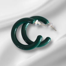 Load image into Gallery viewer, Emerald Loop Hoops