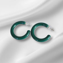 Load image into Gallery viewer, Emerald Loop Hoops