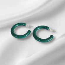 Load image into Gallery viewer, Emerald Loop Hoops