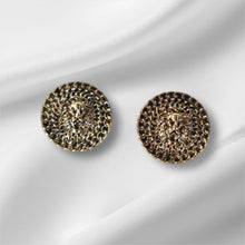 Load image into Gallery viewer, Lion Medallion Stud Earrings