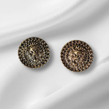 Load image into Gallery viewer, Lion Medallion Stud Earrings