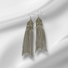 Load image into Gallery viewer, Lunar Chainfall Tassel Earrings