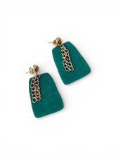 Load image into Gallery viewer, Emerald Chain Drop Earrings