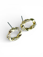 Load image into Gallery viewer, Golden Twist Halo Studs