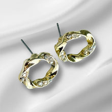 Load image into Gallery viewer, Golden Twist Halo Studs
