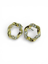 Load image into Gallery viewer, Golden Twist Halo Studs