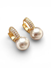Load image into Gallery viewer, Pearl Pave Earrings