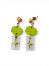 Load image into Gallery viewer, Lime Grace Cross Earrings