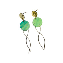Load image into Gallery viewer, Mint Wave Flow Drop Earrings