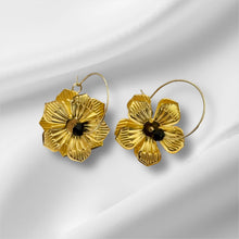 Load image into Gallery viewer, Midnight Blossom Hoops
