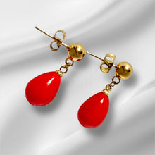 Load image into Gallery viewer, Crimson Drop Earrings
