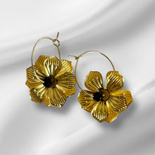 Load image into Gallery viewer, Midnight Blossom Hoops
