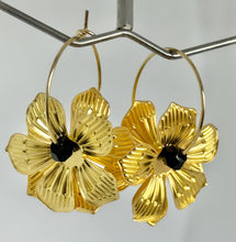 Load image into Gallery viewer, Midnight Blossom Hoops
