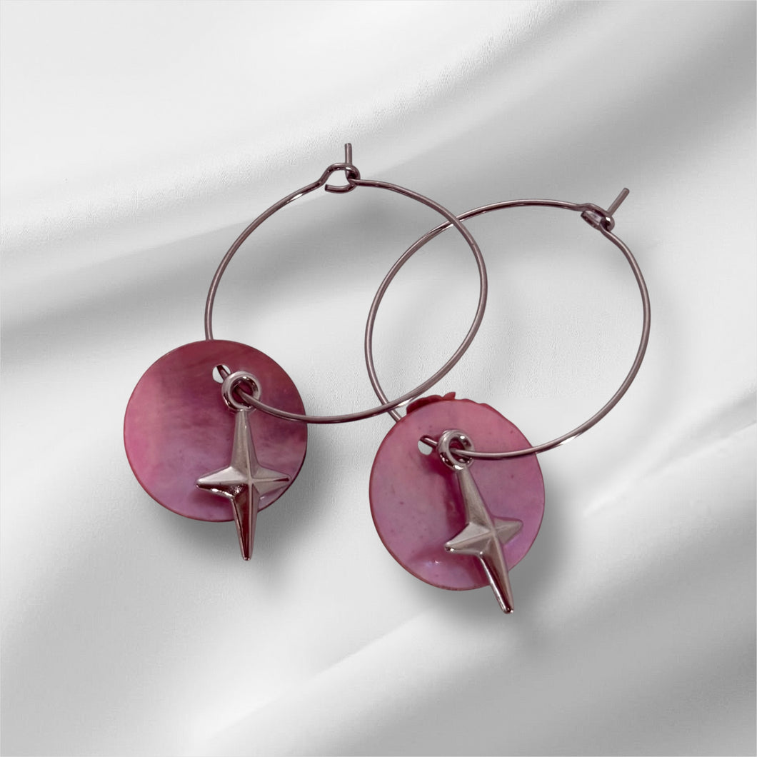 Celestine Shell Hoops