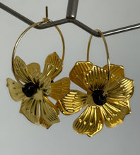 Load image into Gallery viewer, Midnight Blossom Hoops
