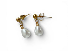Load image into Gallery viewer, Golden Pearl Whisper Studs
