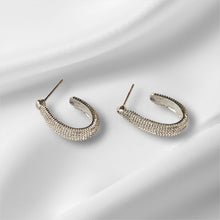Load image into Gallery viewer, Sparkle Curve Hoop Earrings
