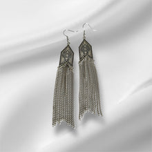 Load image into Gallery viewer, Lunar Chainfall Tassel Earrings
