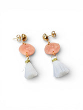 Load image into Gallery viewer, Peach Whisper Tassel Earrings
