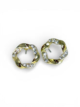 Load image into Gallery viewer, Golden Twist Halo Studs
