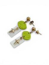 Load image into Gallery viewer, Lime Grace Cross Earrings
