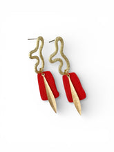 Load image into Gallery viewer, Crimson Flow Statement Earrings

