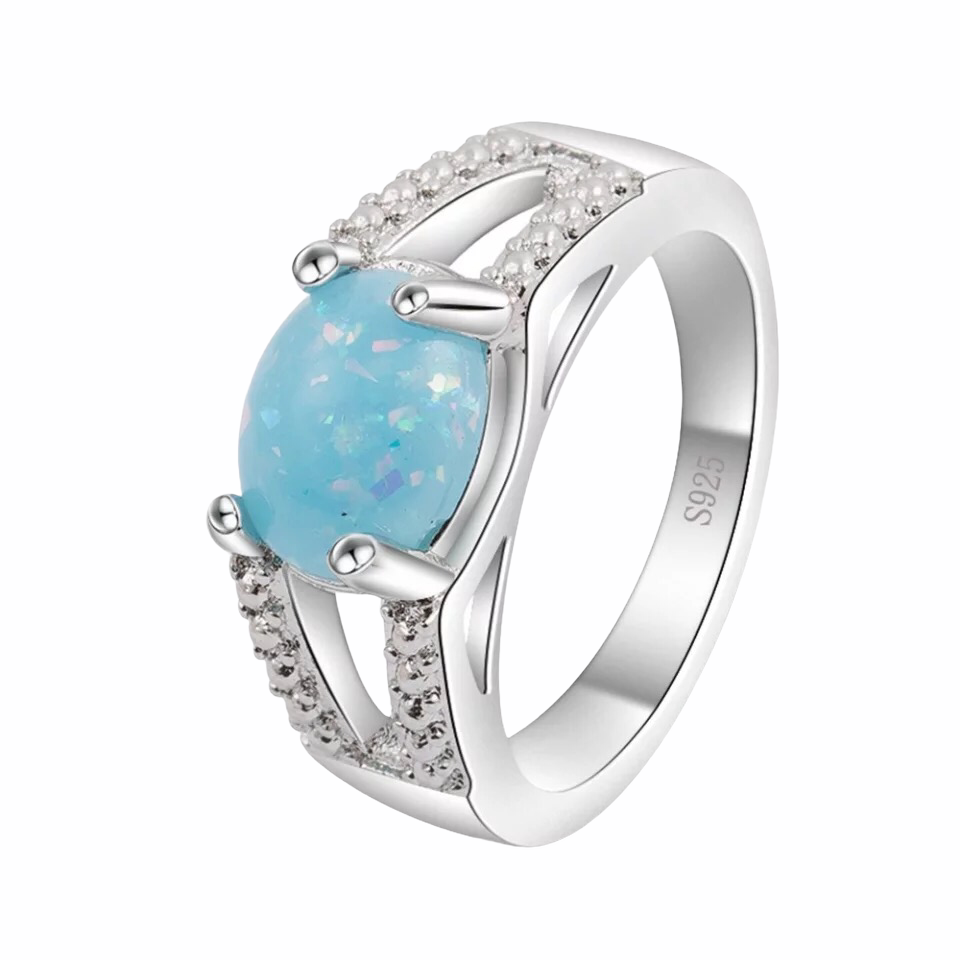 Opal 925 Silver Ring/ Size 14mm