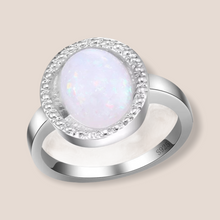 Load image into Gallery viewer, Circle Opal Stainless Steel Ring/ Size 15mm
