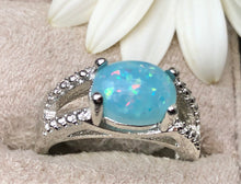 Load image into Gallery viewer, Opal 925 Silver Ring/ Size 14mm
