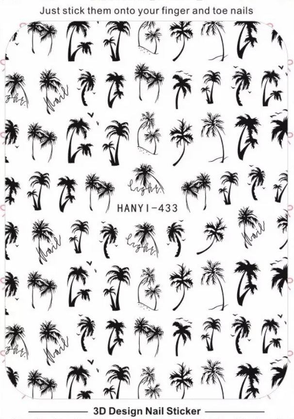 Palm Tree 3S Nail Art Stickers