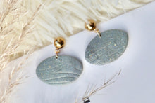 Load image into Gallery viewer, Grey Polymer Clay Earrings
