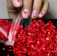 Load image into Gallery viewer, Mixed Colour Love Heart Sequins Nail Art
